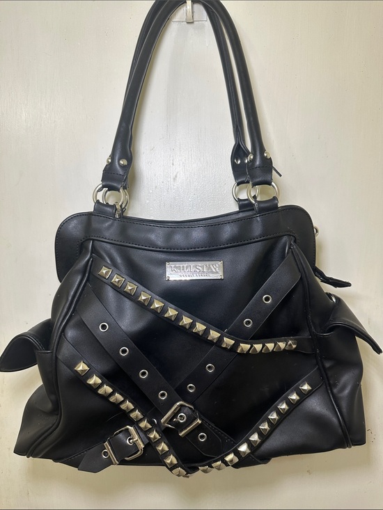 Killstar Handbags - Killstar Black Studded Strap Shoulder Bag